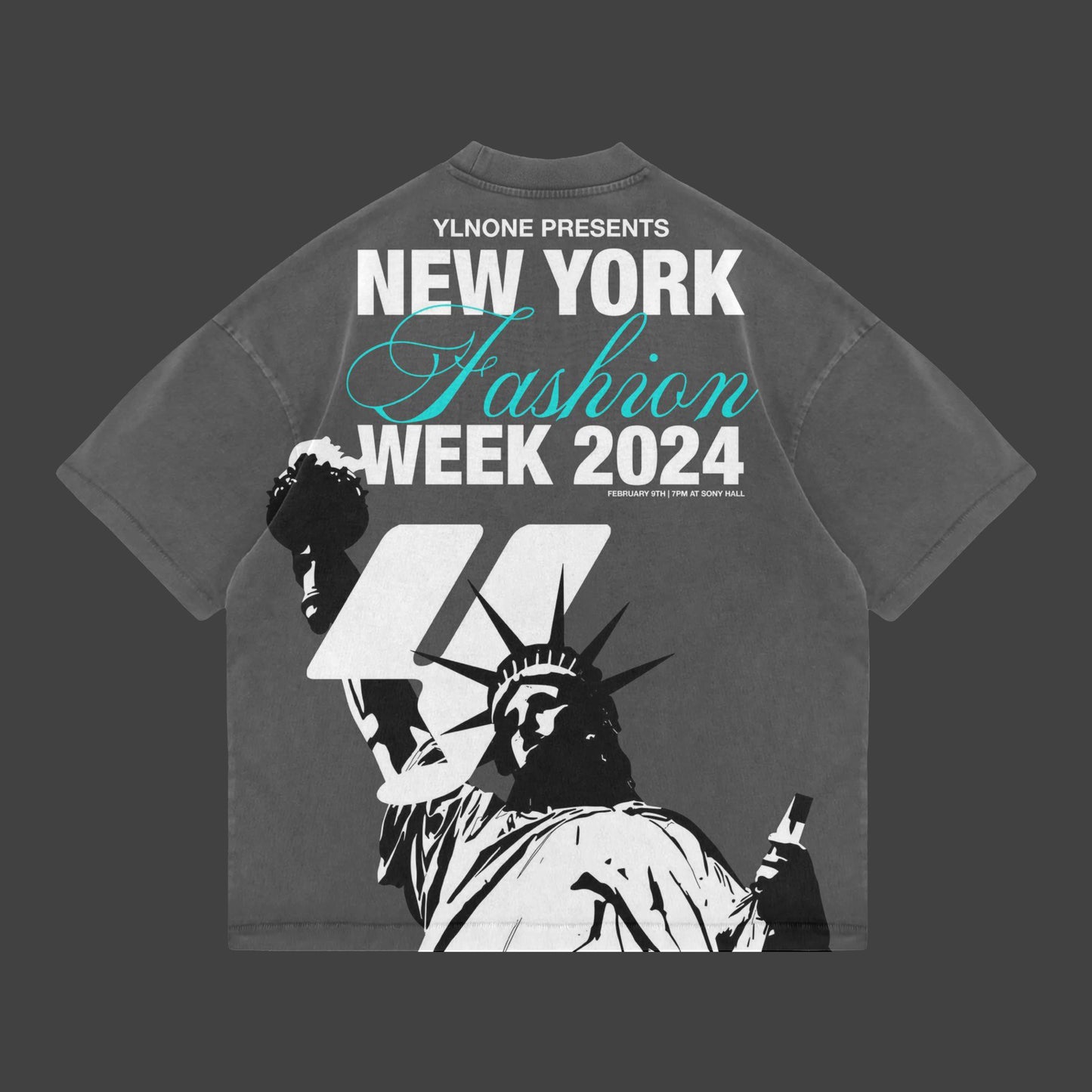 NYFW MERCH TEE(CHARCOAL WASH)