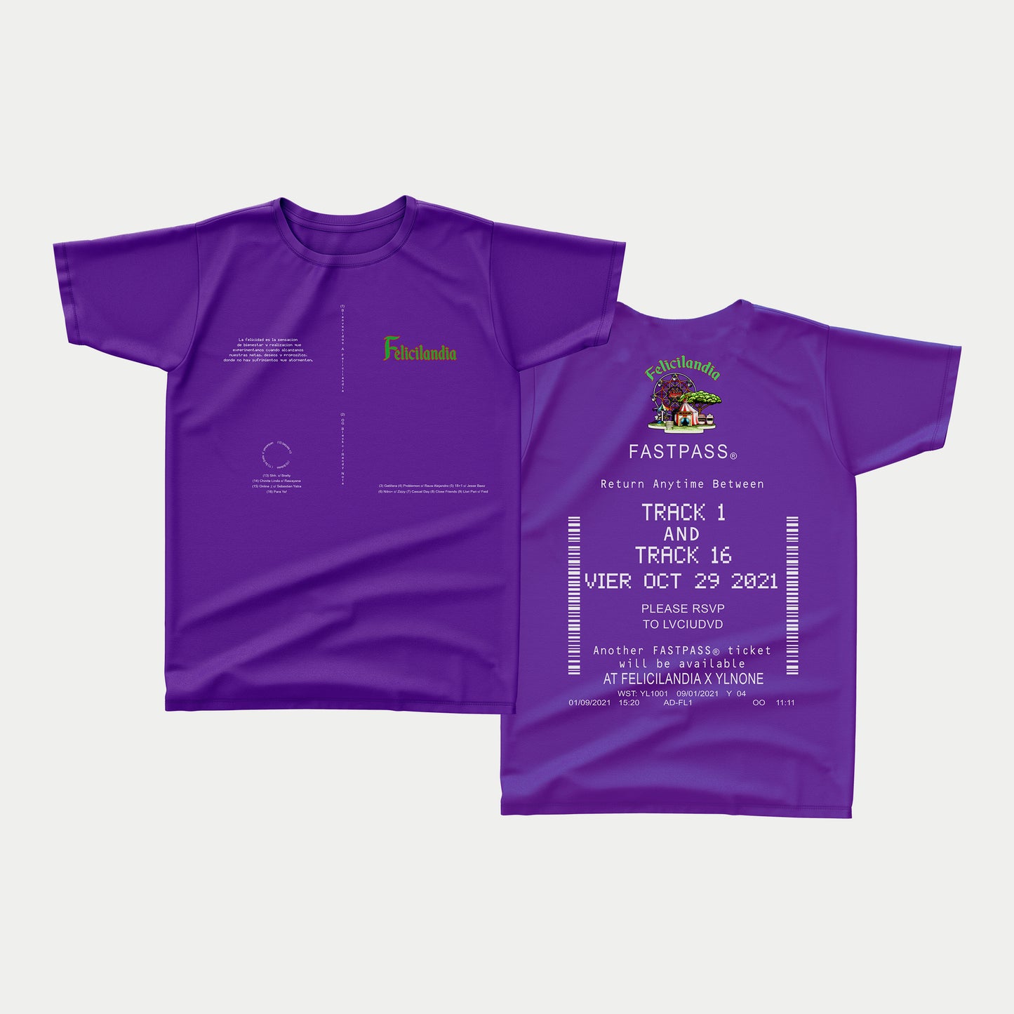 ALVARO DIAZ FELICILANDIA X YLNONE TEE PURPLE(PRE-SALE)